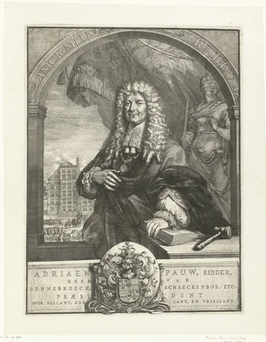 Portret van Adriaen Pauw by Romeyn de Hooghe, print, 1670-1697