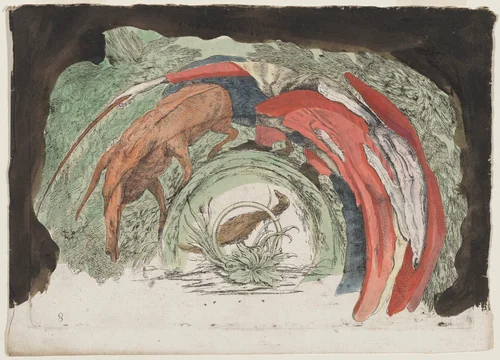 Man Driving an Animal by Giovanni Francesco Costa, print, 1742-1752