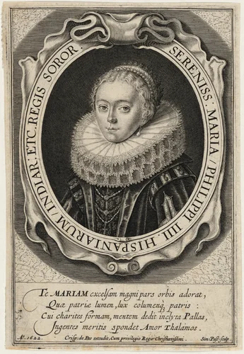 Maria of Austria, Infanta of Spain by Simon van de Passe, print, 1622