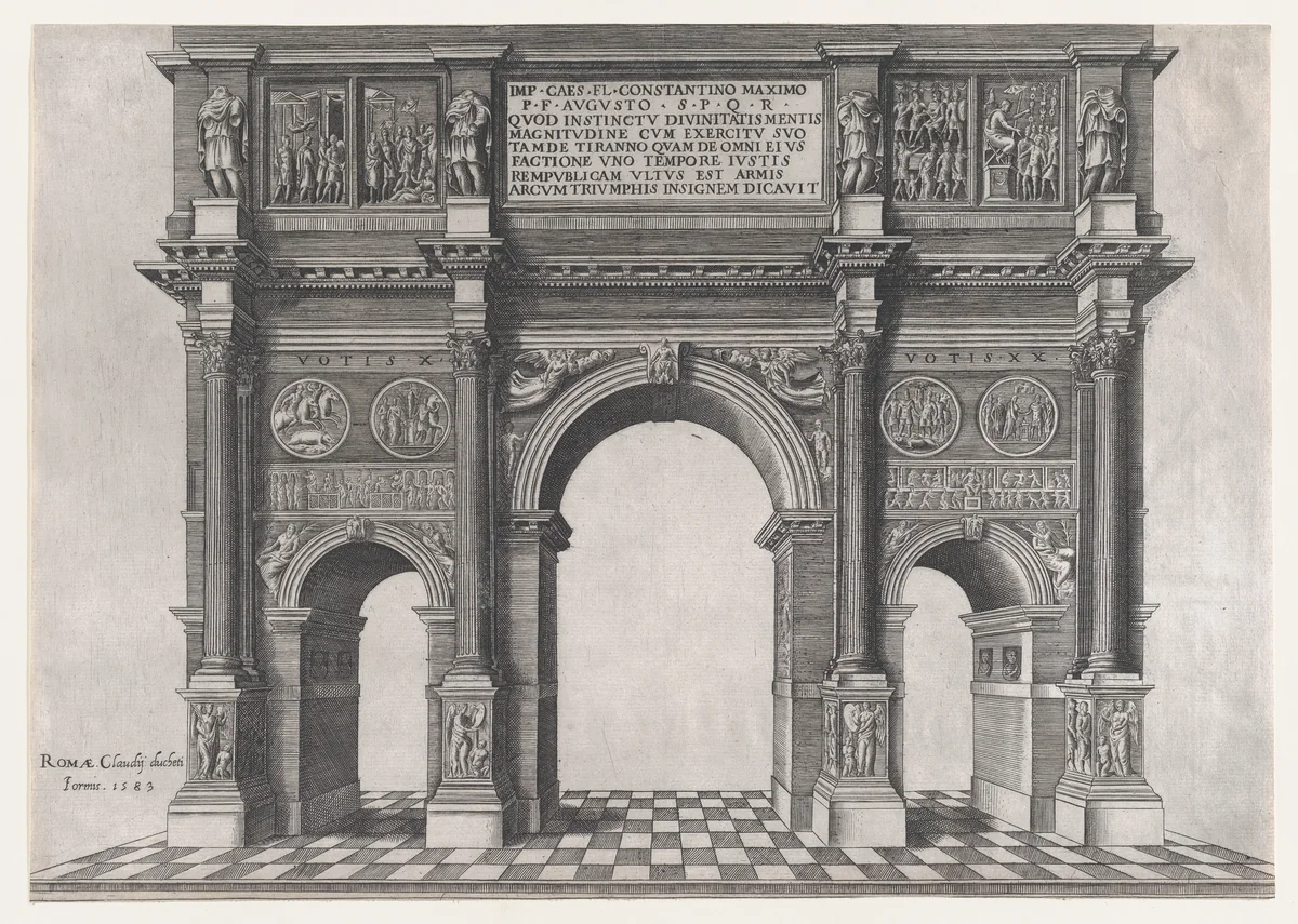 Arch of Constantine, from "Speculum Romanae Magnificentiae" by anonymous, print, 1583
