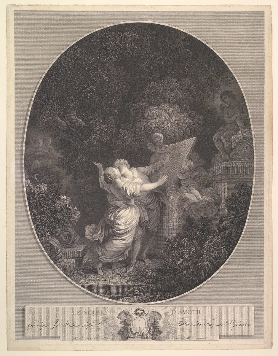 Le Serment d'Amour by Jean Honoré Fragonard, print, 1745-1806