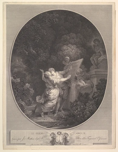 Le Serment d'Amour by Jean Honoré Fragonard, print, 1745-1806