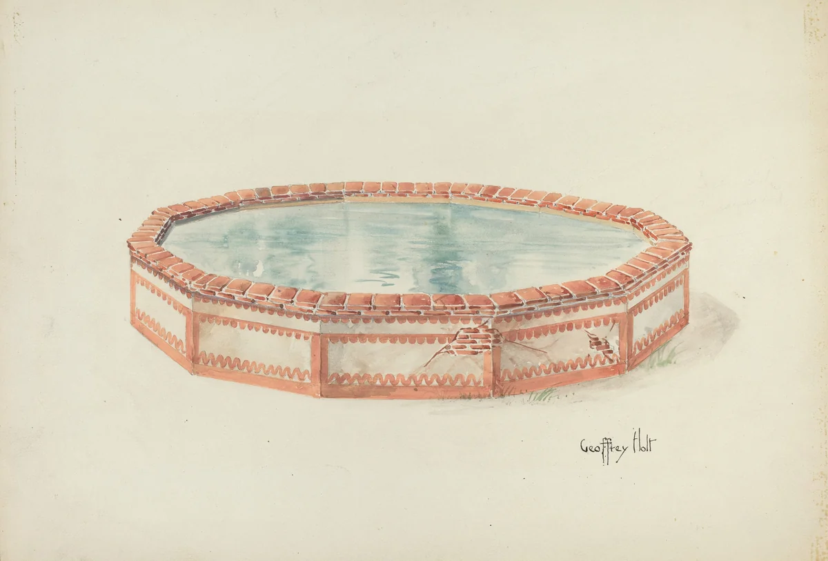 Mission Fountain by Geoffrey Holt, index of american design, 1937