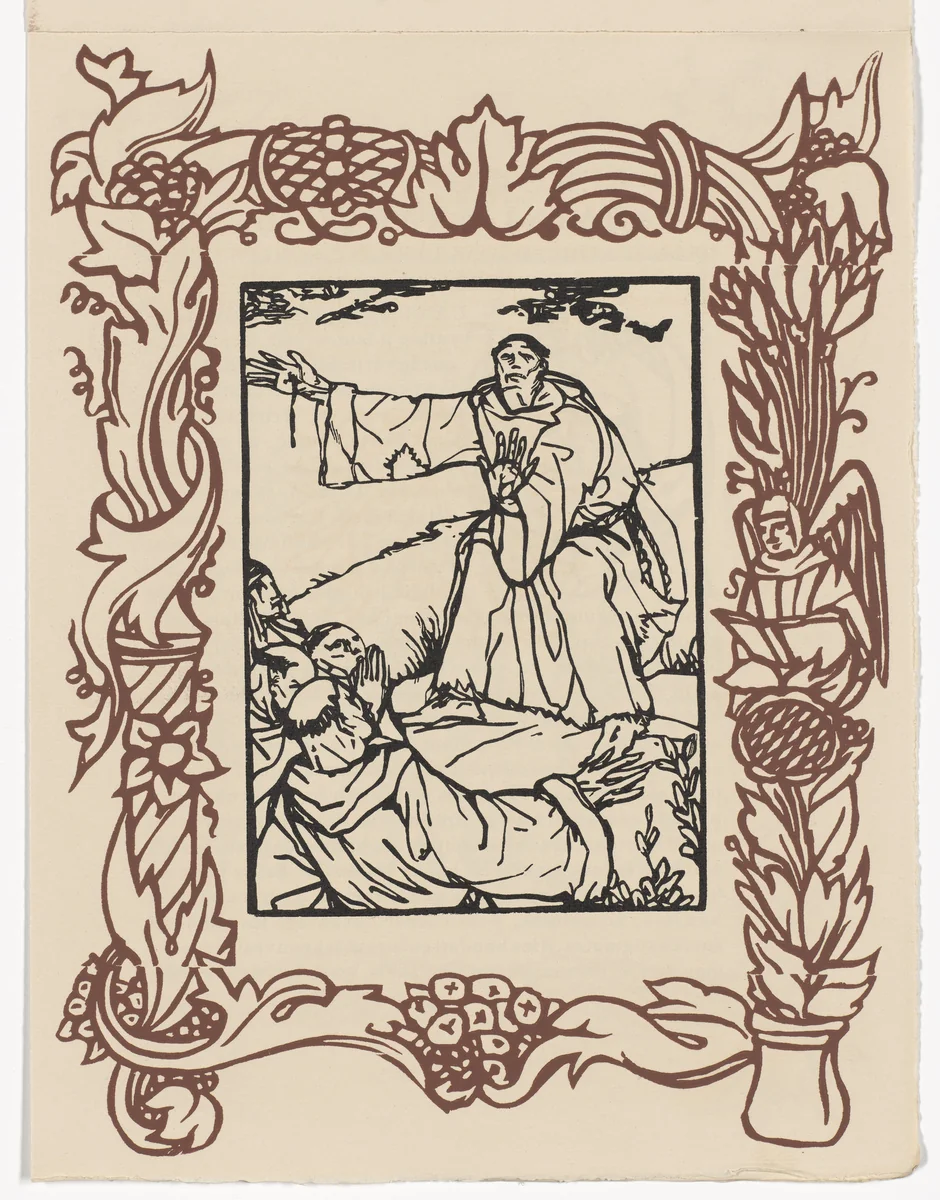 Plate (page 355) from Les Petites Fleurs de St. François (The Little Flowers of St. Francis) by Émile Bernard, illustrated book, 1928