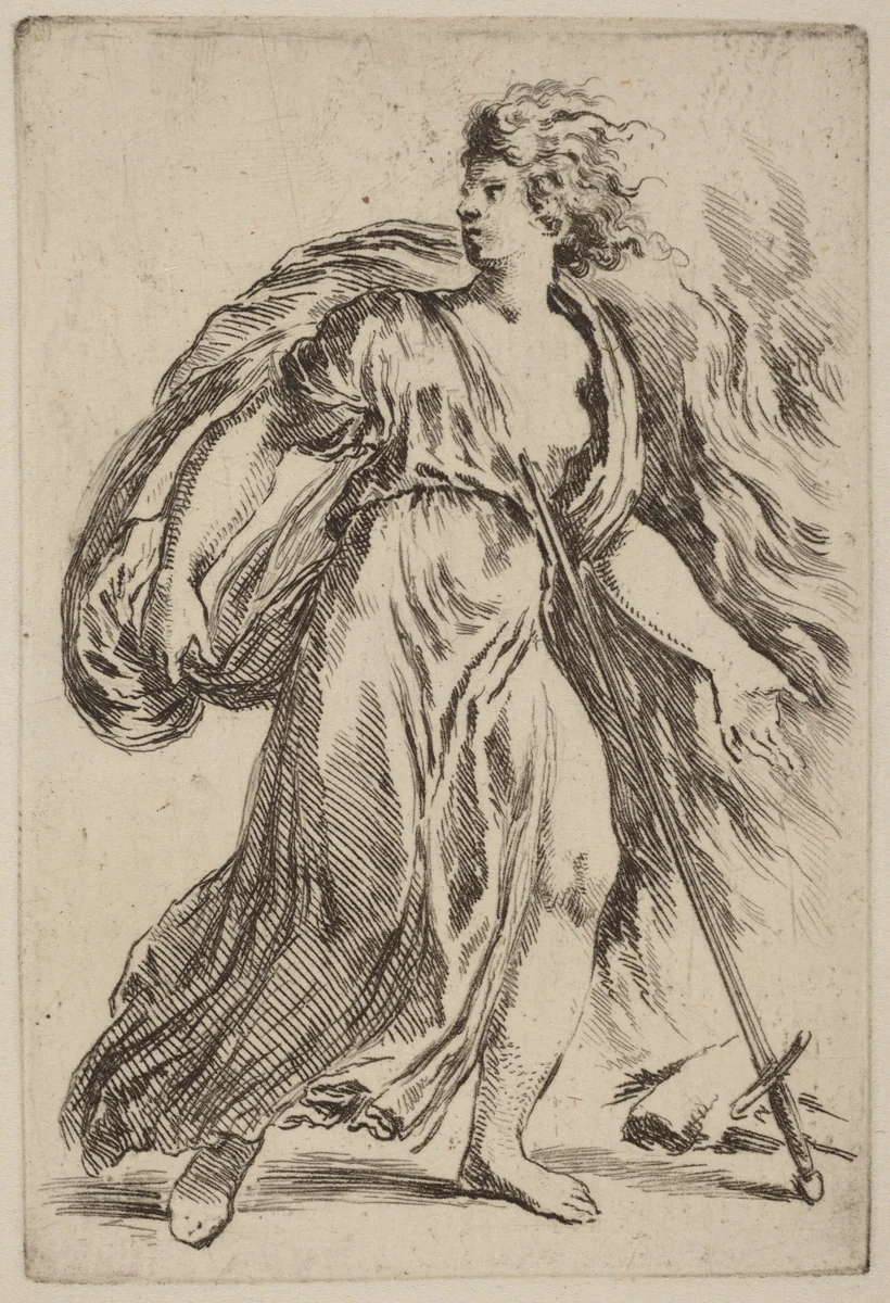 Suicide of Dido by Stefano della Bella, print, 1610-1664