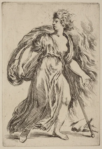 Suicide of Dido by Stefano della Bella, print, 1610-1664