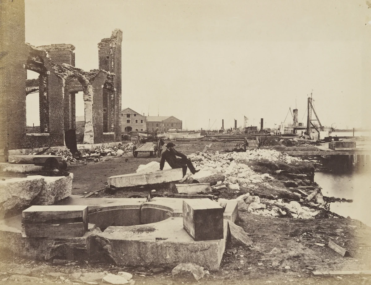 Ruins of the Norfolk Navy Yard, Virginia by Alexander Gardner, photograph, 1862