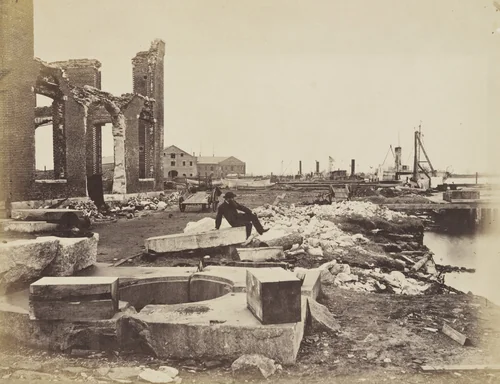 Ruins of the Norfolk Navy Yard, Virginia by Alexander Gardner, photograph, 1862