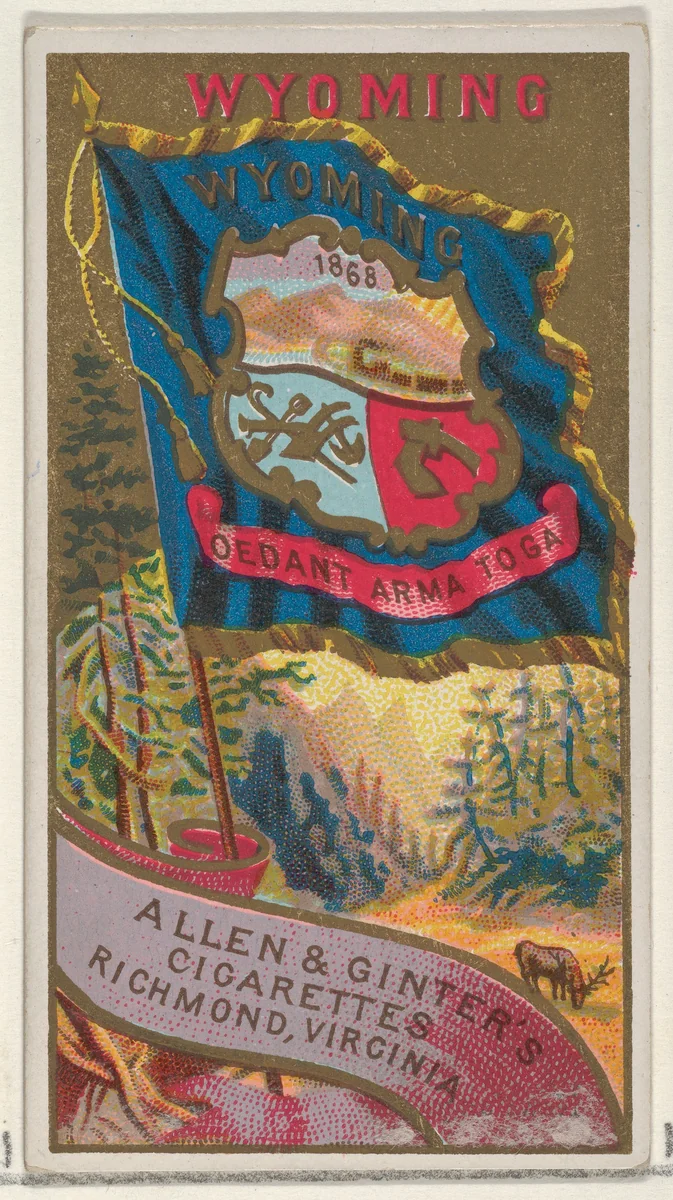 Wyoming, from Flags of the States and Territories (N11) for Allen & Ginter Cigarettes Brands by Allen & Ginter, print, 1888