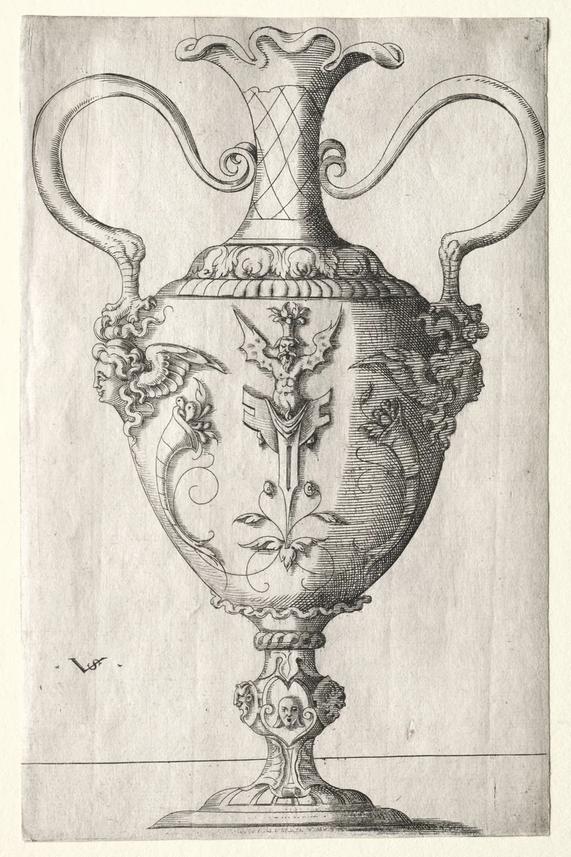 Design for a Vase by Virgilius Solis, print, 1530-1562