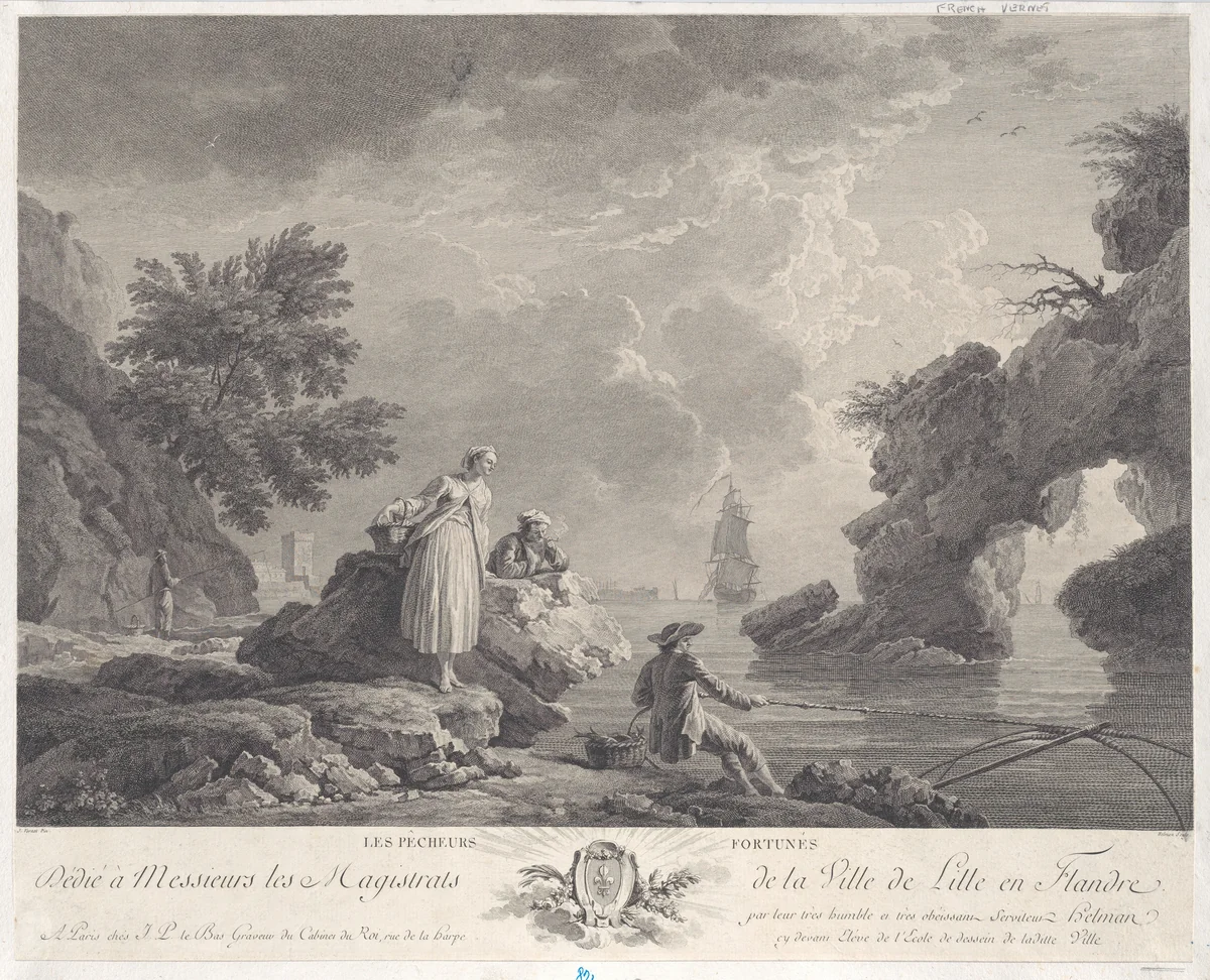 The Fortunate Fishermen by Joseph Vernet, print, 1765-1775