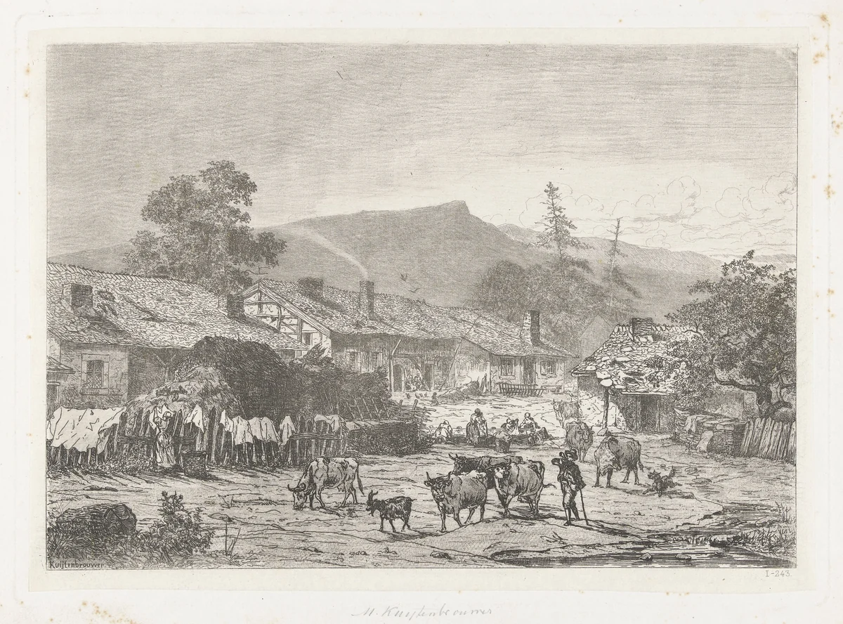 Gezicht op Mortehan by Martinus Antonius Kuytenbrouwer jr., print, 1831-1897