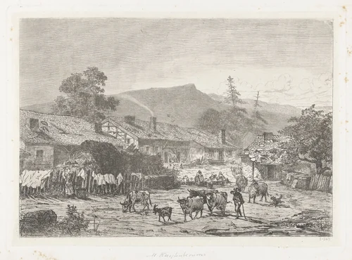 Gezicht op Mortehan by Martinus Antonius Kuytenbrouwer jr., print, 1831-1897