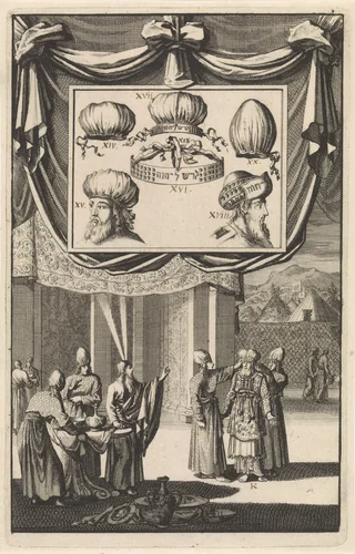 Aäron met het hoofddeksel voor priesters (mitznefet) by Jan Luyken, print, 1700