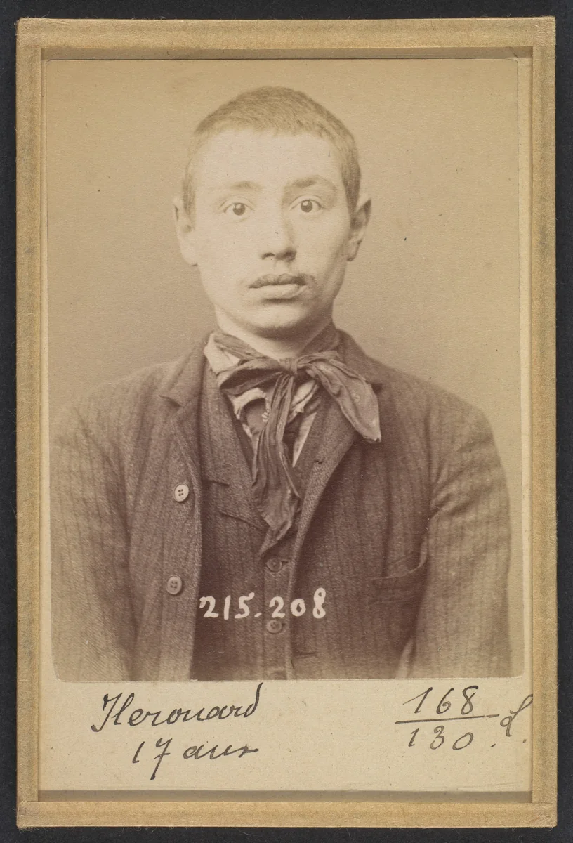 Herouard. Henri. 17 ans, né à Paris XVIIe. Serrurier. Anarchiste. 6/3/94. by Alphonse Bertillon, photograph, 1894