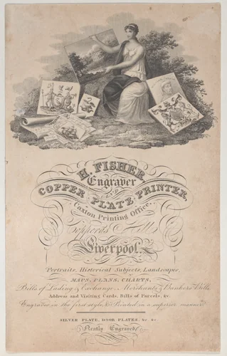 Trade Card for H. Fisher, Engraver and Copper Plate Printer by anonymous, print, 1700-1800