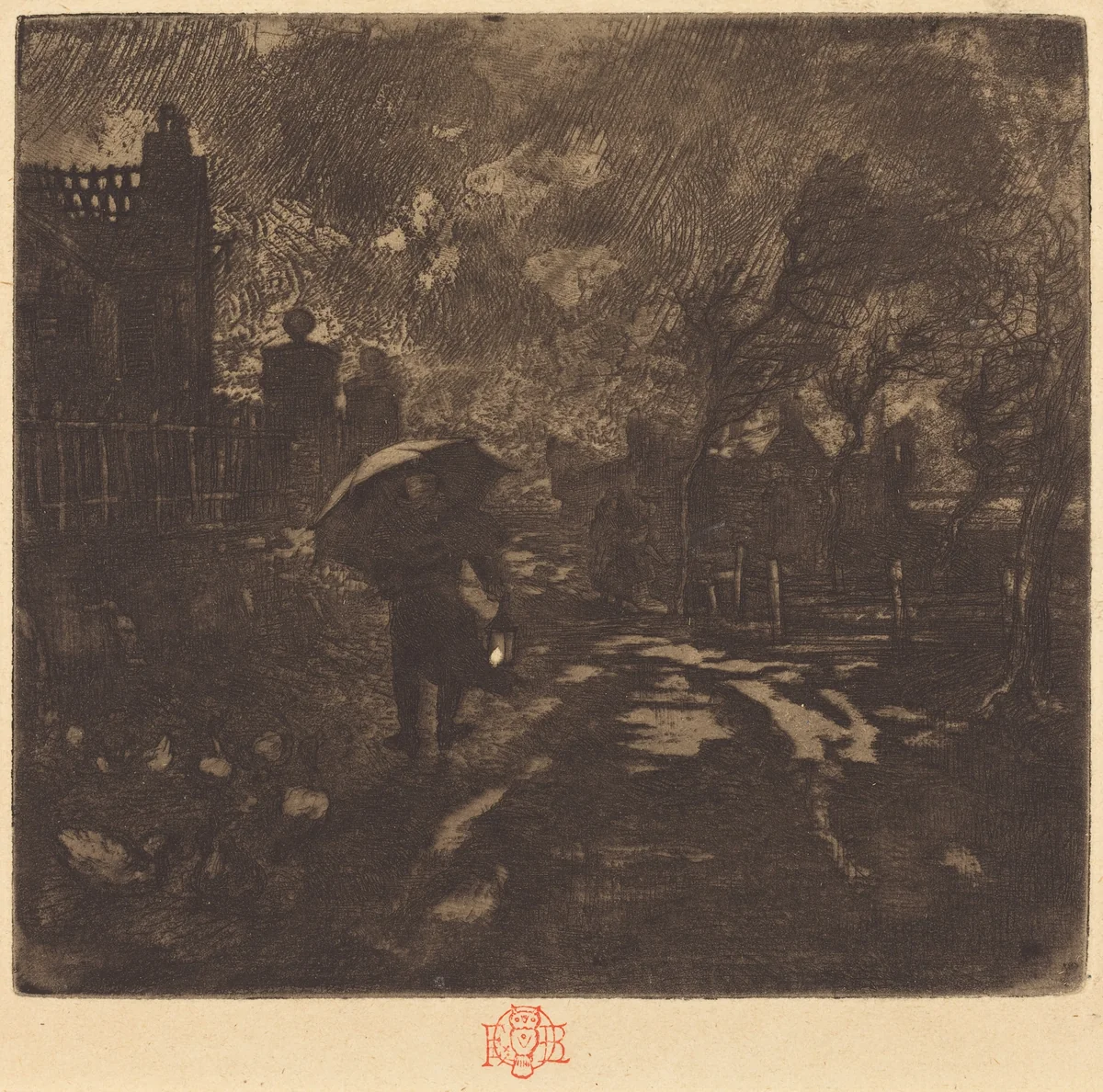 L'Angélus by Félix-Hilaire Buhot, print, 1876