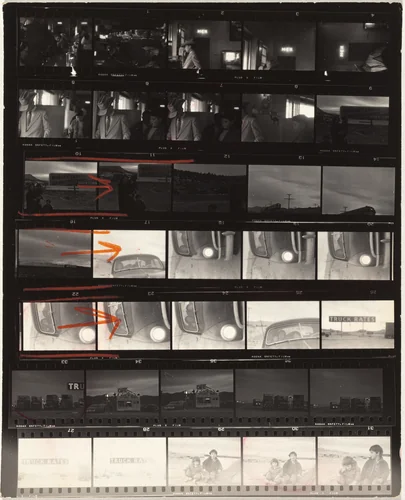 Guggenheim 393/Americans 83--U.S. 90 en route to Del Rio, Texas by Robert Frank, photograph, 1955