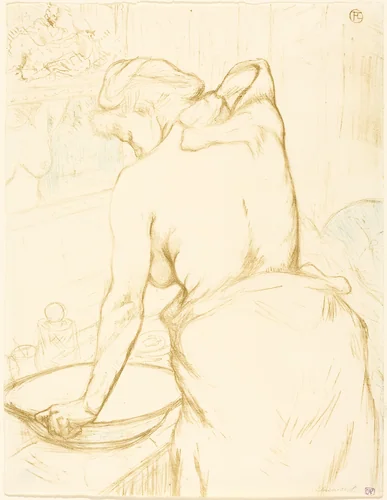 Woman Washing Herself (Femme qui se lave) by Henri de Toulouse-Lautrec, print, 1896