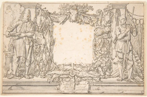 Study for a Frontispiece by Willem Pietersz Buytewech, drawing, 1621