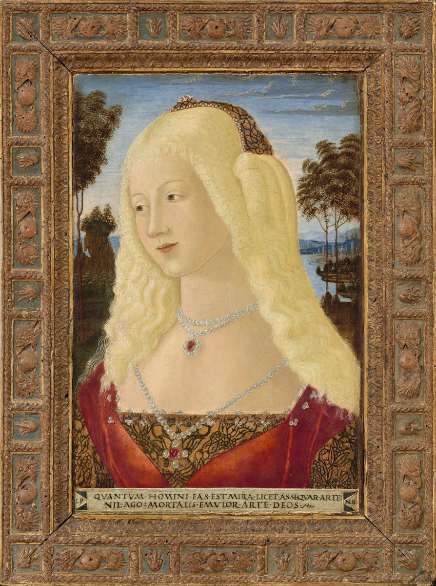 Portrait of a Lady by Neroccio de' Landi, painting, 1485