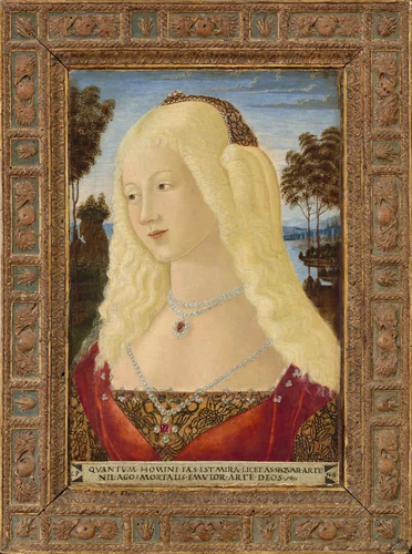 Portrait of a Lady by Neroccio de' Landi, painting, 1485