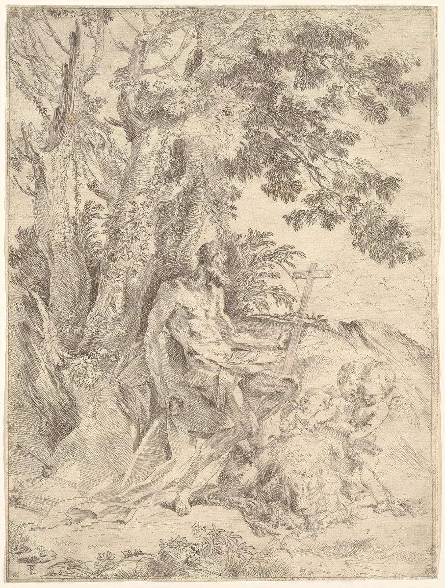 Saint Jerome by Pietro Testa, print, 1631-1637