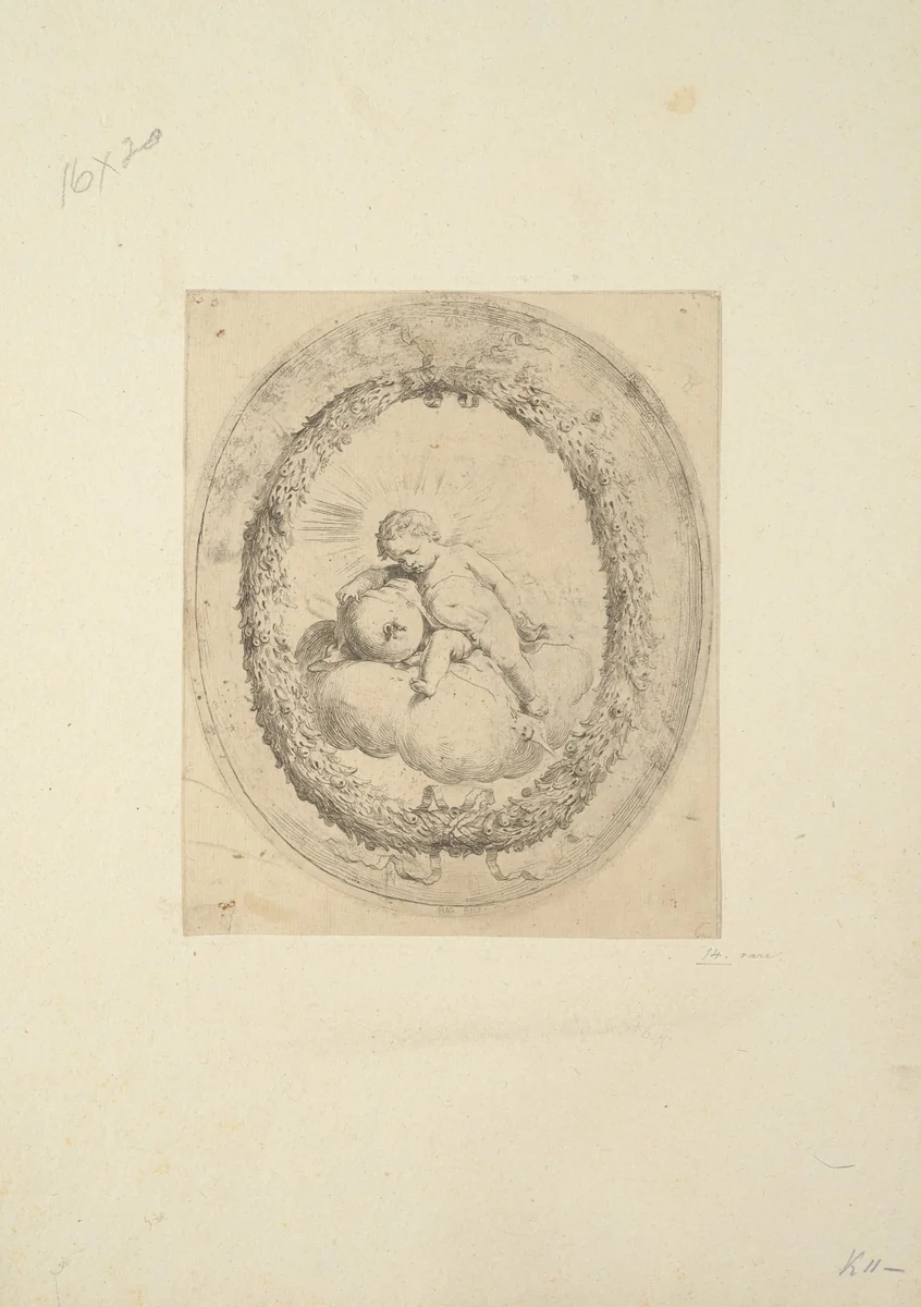 The Infant Christ as Salvator Mundi by Bartolomeo Biscaino, print, 1650-1657