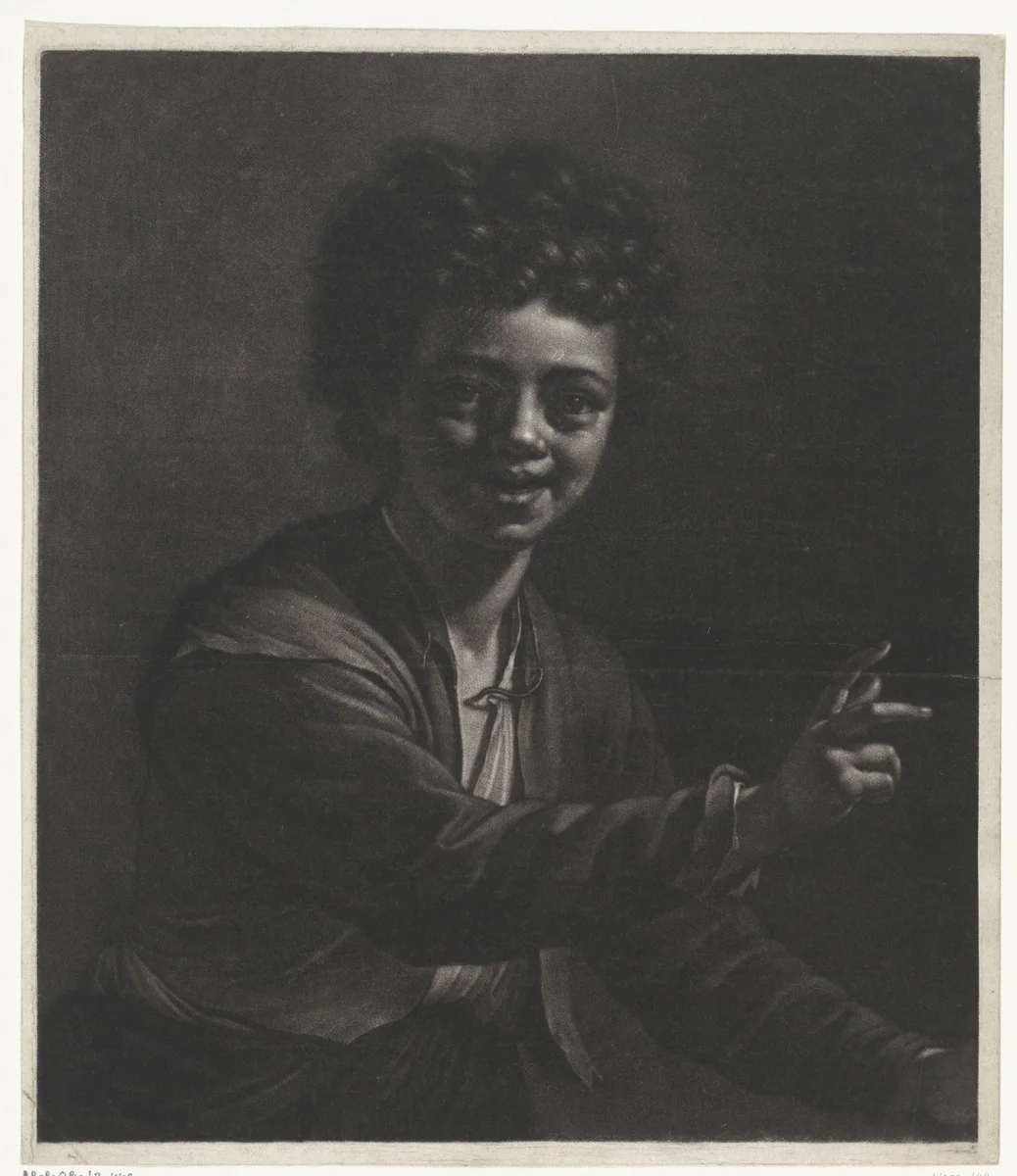 Lachende jongen by Wallerant Vaillant, print, 1658-1677