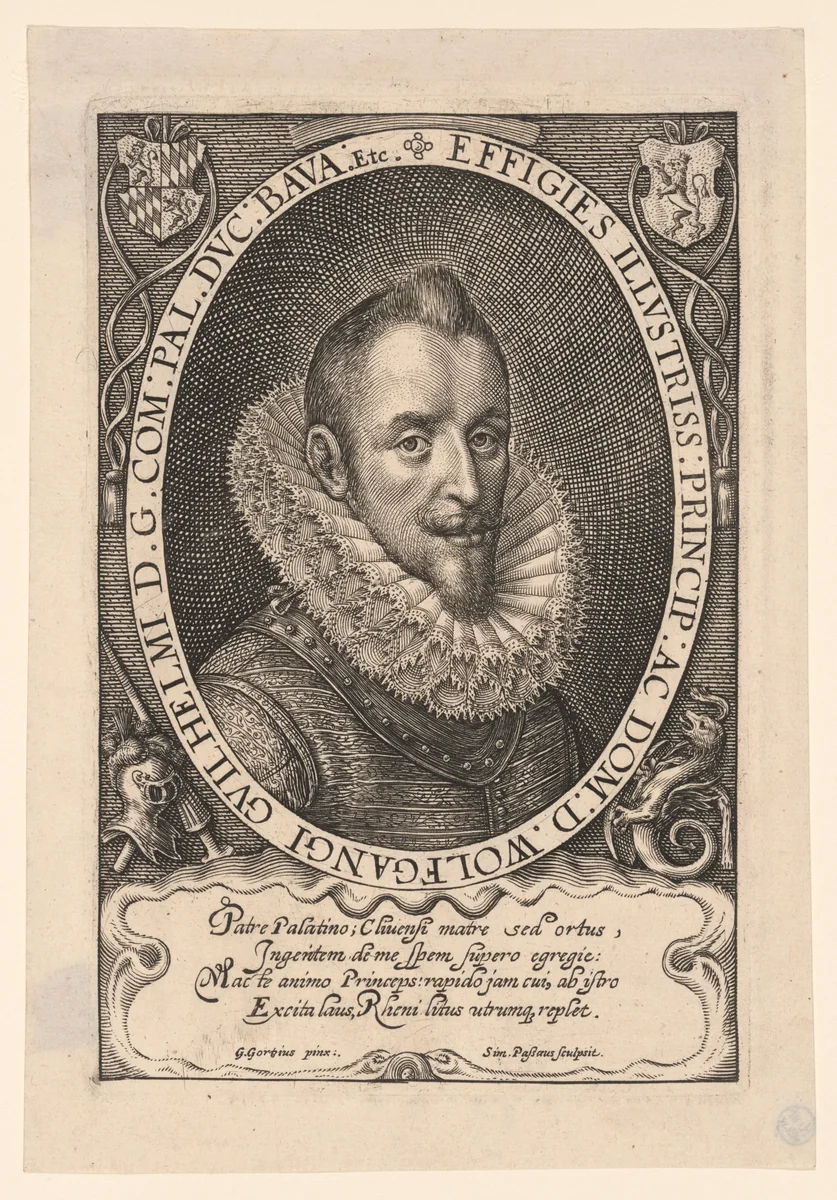 Wolfgang William, Count Palatine by Simon van de Passe, print, 1610-1640