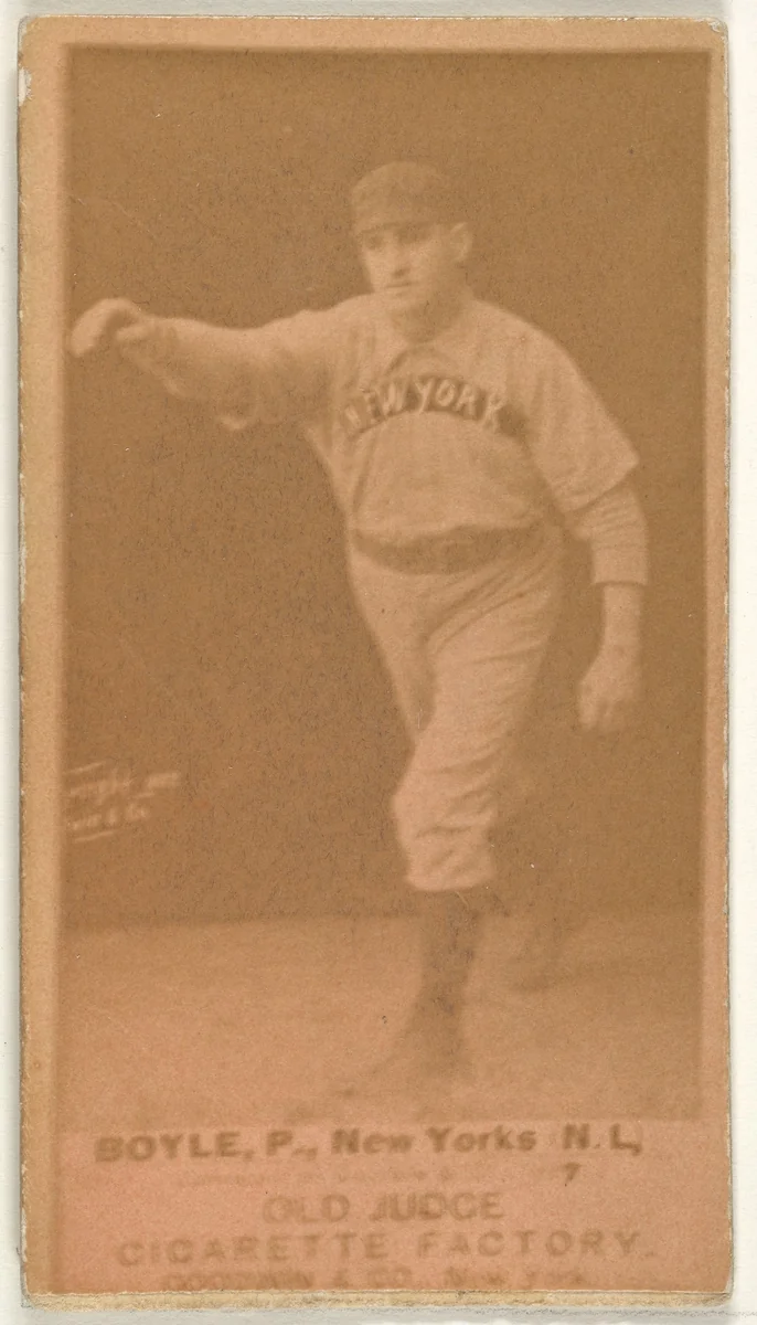 Boyle, Pitcher, New York, from the Old Judge series (N172) for Old Judge Cigarettes by Goodwin & Company, photograph, 1887-1890