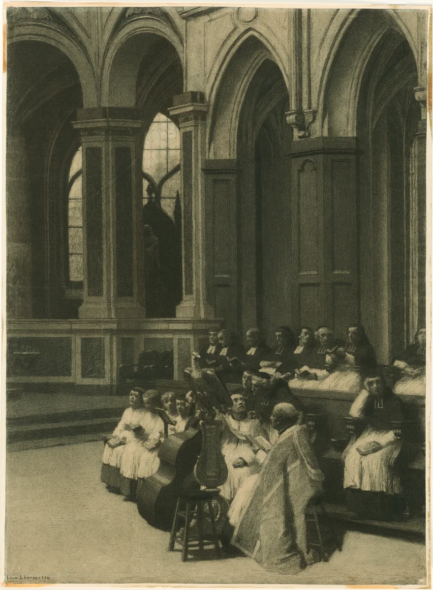 The Lectern by Léon Augustin Lhermitte, drawing, 1871