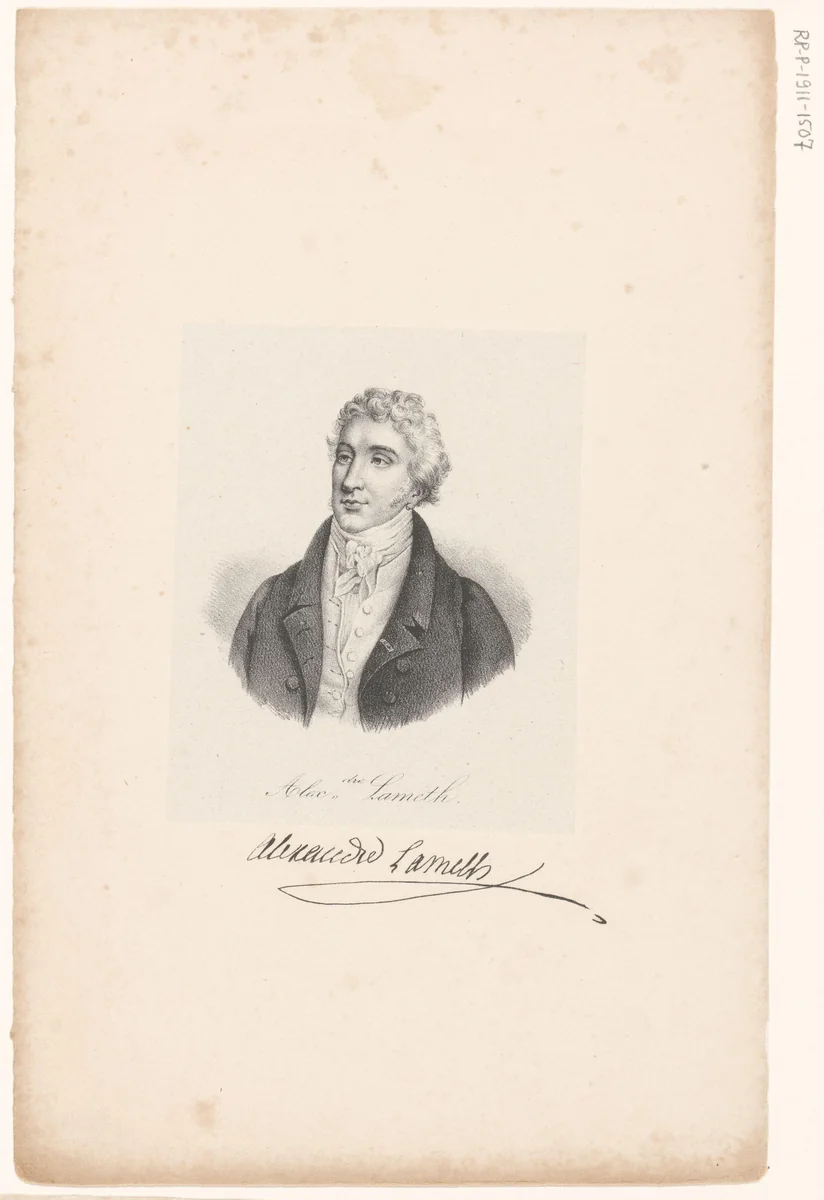 Portret van Alexandre de Lameth by anonymous, print, 1818-1842