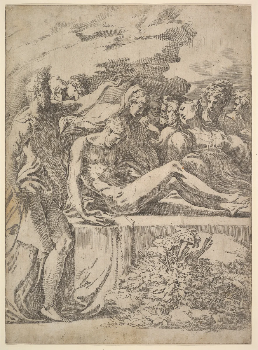 Entombment by Parmigianino, print, 1525-1535