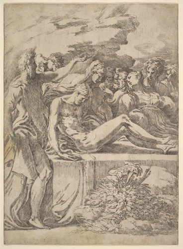 Entombment by Parmigianino, print, 1525-1535