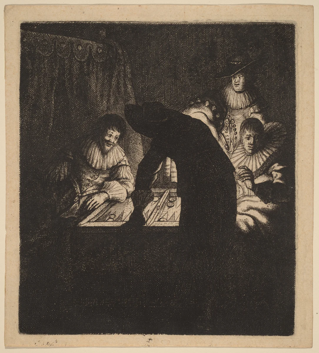 The Backgammon Players by Johannes van Vliet, print, 1610-1690
