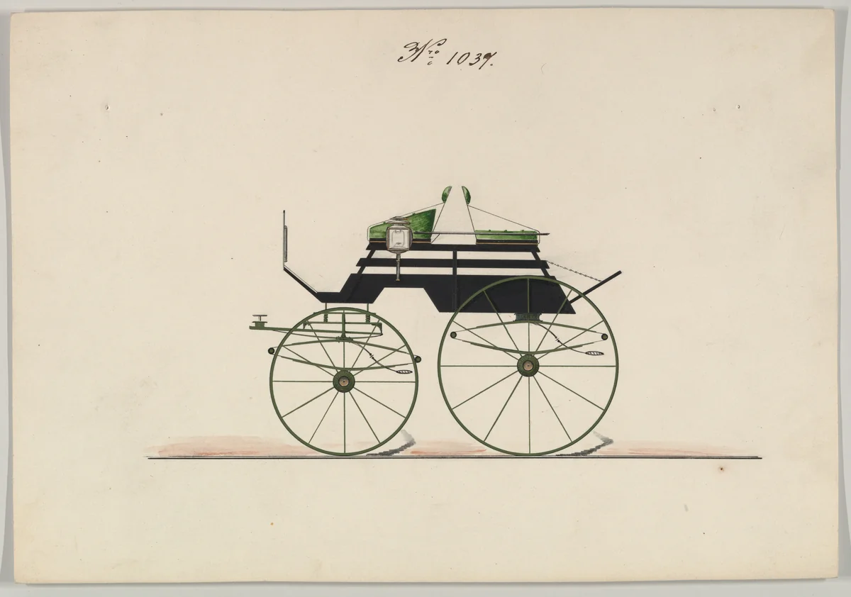 Design for Unclassified Carriage, no. 1037 by Brewster & Co., drawing, 1850-1870
