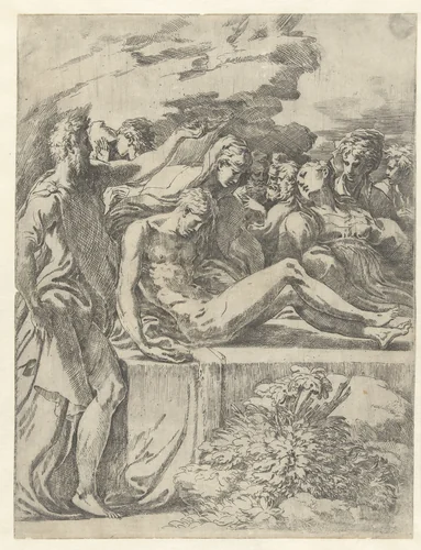 Graflegging van Christus by Parmigianino, print, 1503-1540