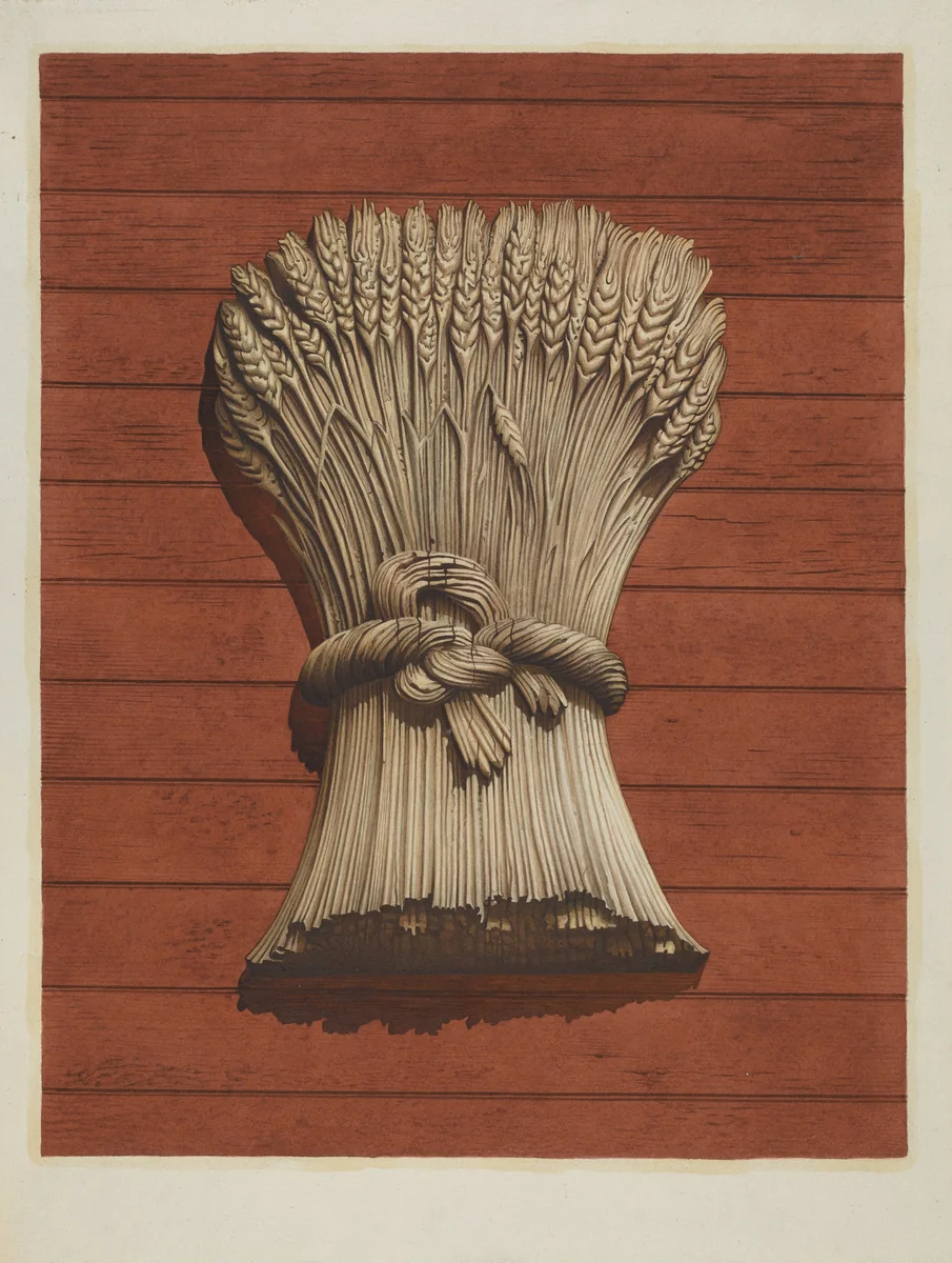 "Sheaf of Wheat" Shop Sign by Robert Pohle, index of american design, 1935-1942