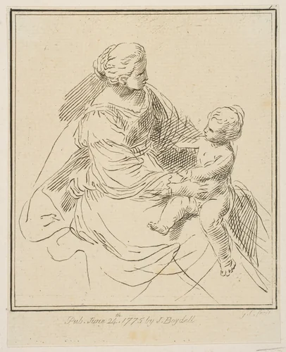 Virgin and Child by Simone Cantarini, print, 1775