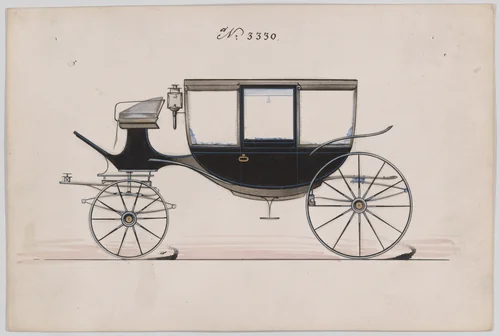 Curtain Coach #3330 by Brewster & Co., drawing, 1877