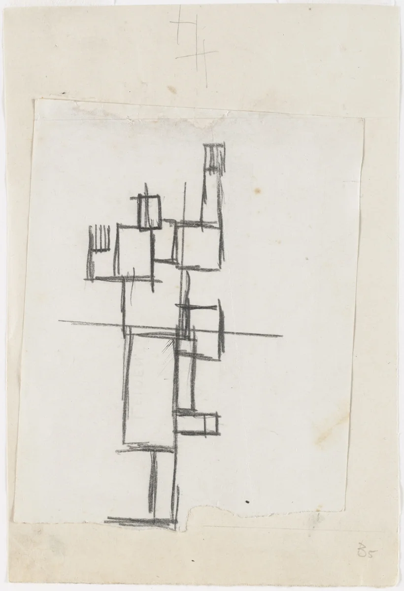 Study for Rhythm of a Russian Dance by Theo van Doesburg, drawing, 1917