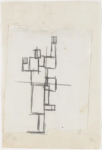 Study for Rhythm of a Russian Dance by Theo van Doesburg, drawing, 1917