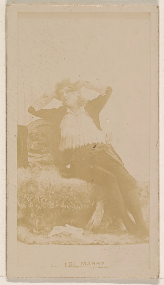 Miss de Marsy, from the Actresses series (N245) issued by Kinney Brothers to promote Sweet Caporal Cigarettes by Kinney Brothers Tobacco Company, photograph, 1890