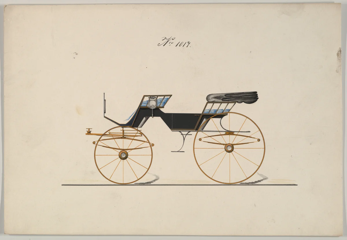Design for Phaeton, no. 1017 by Brewster & Co., drawing, 1850-1874