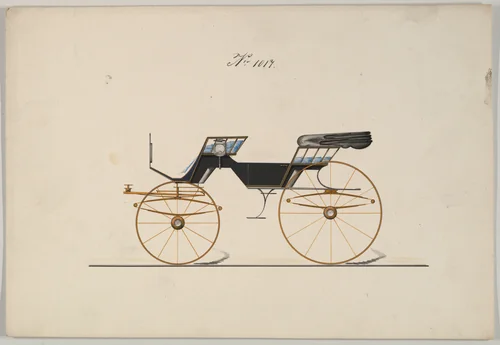Design for Phaeton, no. 1017 by Brewster & Co., drawing, 1850-1874