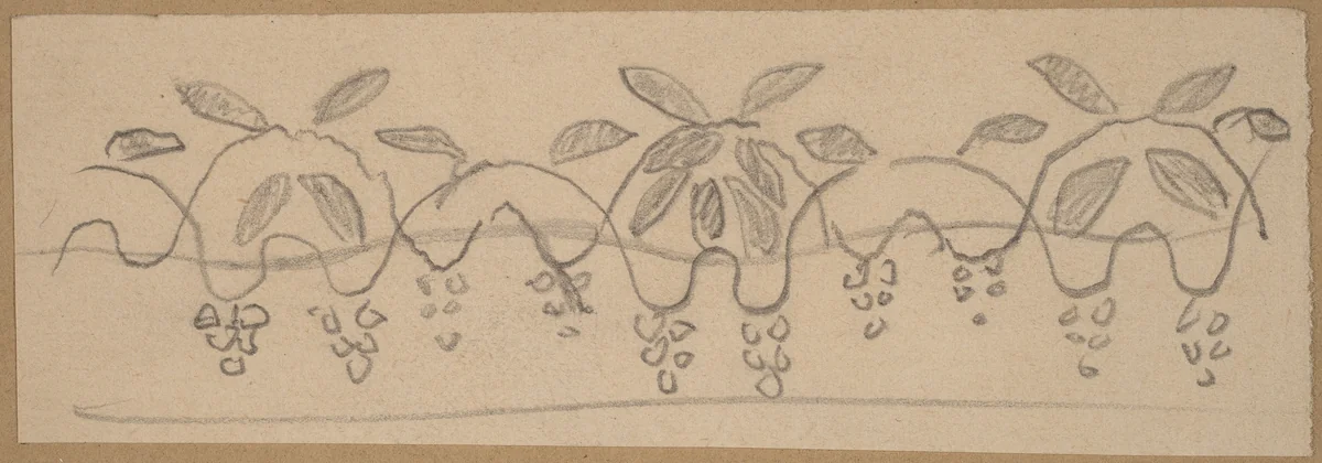 Study for a Border Design by Charles Sprague Pearce, drawing, 1890-1897