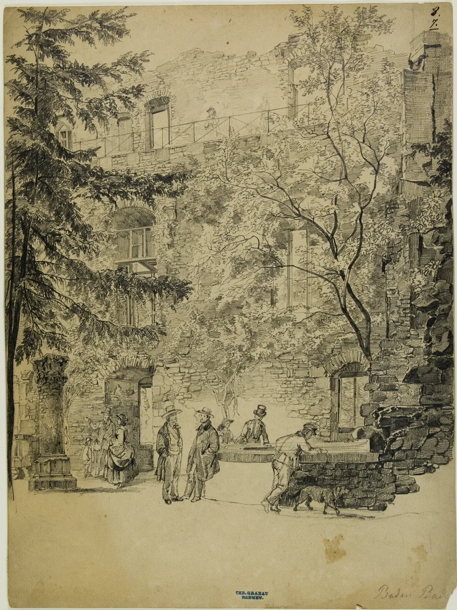Baden-Baden by Christian Grabau, drawing, 1840-1874