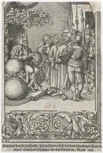 Christus voor Herodes by Lucas Cranach, print, 1509