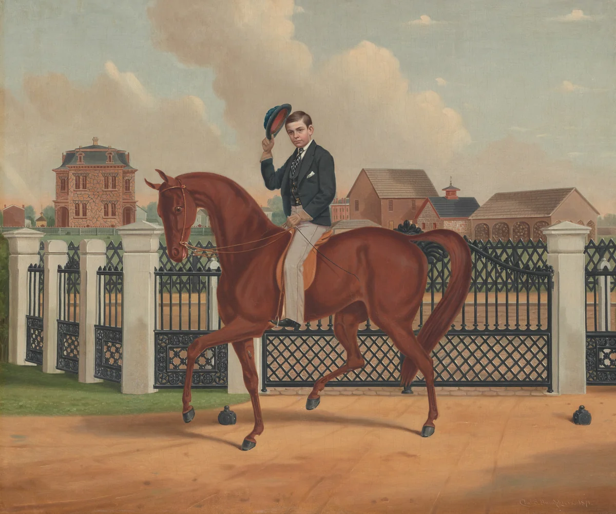 George Franklin Archer and the Archer Residence by Charles Spencer Humphreys, painting, 1871